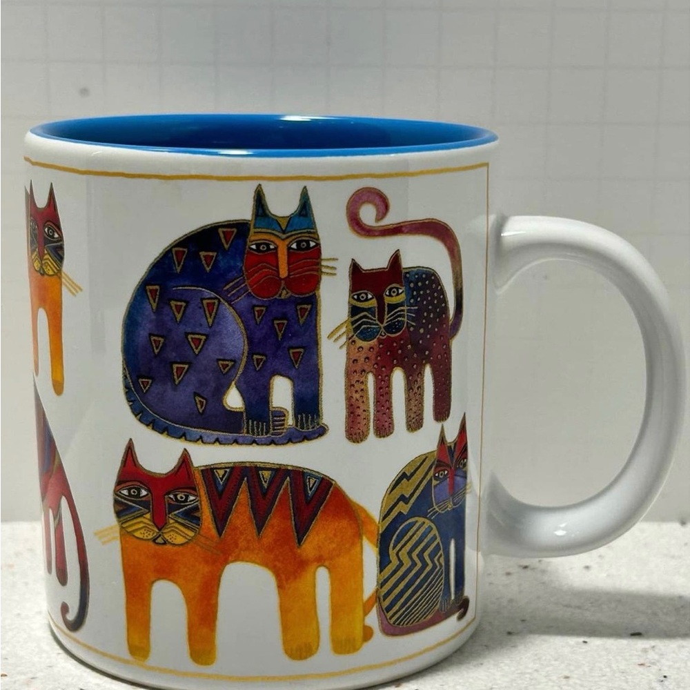 Colorful Cat Design Mug- Laurel Burch